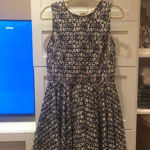 Navy and cream lace dress